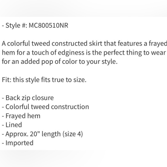 Catherine Melandrino Multicolor Tweed Skirt - Picture 11 of 11